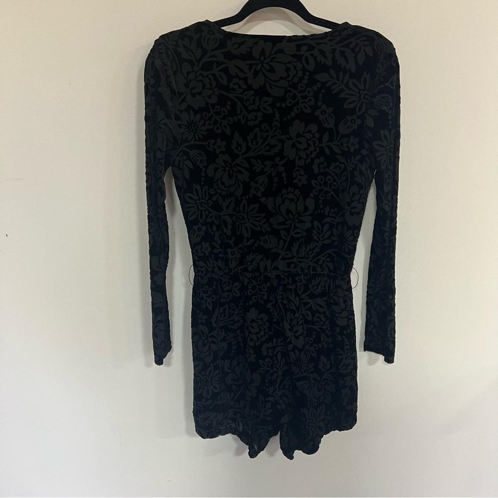 Sailor x Anthropologie Black Velvet Burnout Romper - Picture 10 of 12
